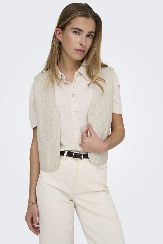 JDYAMIA S/L QUILTED WAISTCOAT WVN 15351556 SANDSHELL